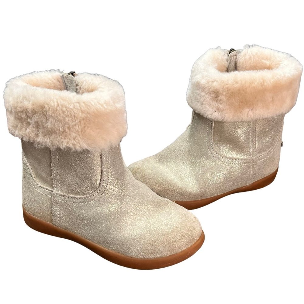 UGG Kids Cream and Tan Boots